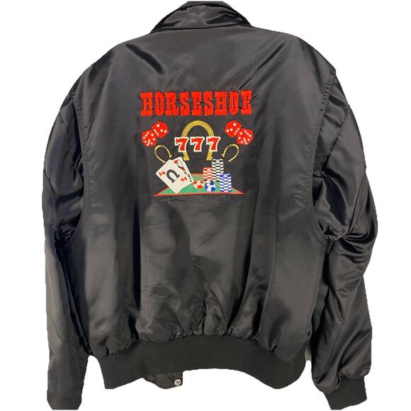 Vintage Binion's Horseshoe Satin Jacket Las Vegas Casino Adult M - Picture 1 of 9